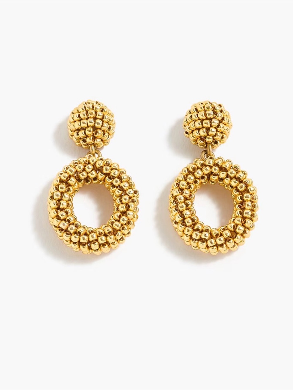 J.Crew mini beaded drop-hoop earrings